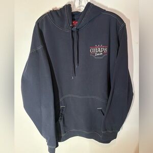 Chaps Navy Blue Denim Style Stiched Men's Hoodie